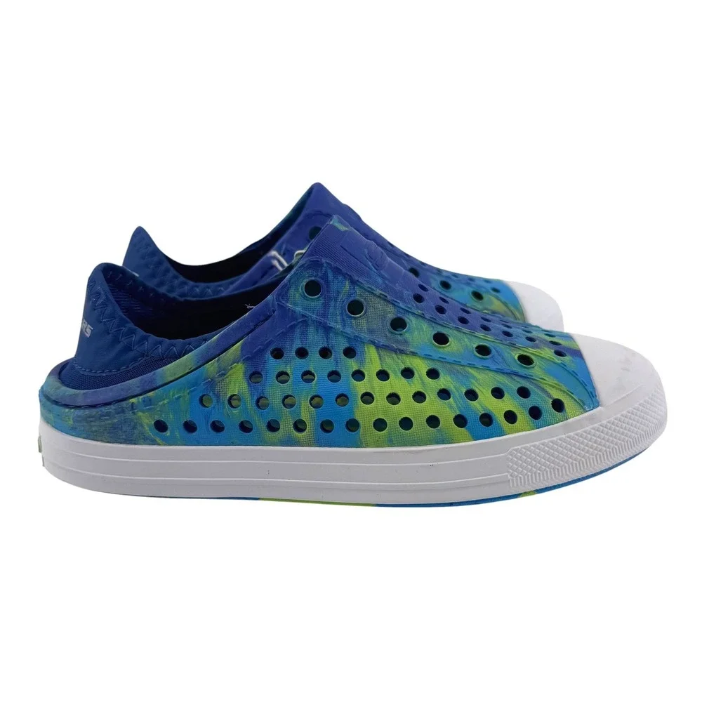 Skechers Kids 2Y Guzman Steps Aqua Surge Blue Lime Tie Dye Water Shoes Slip In